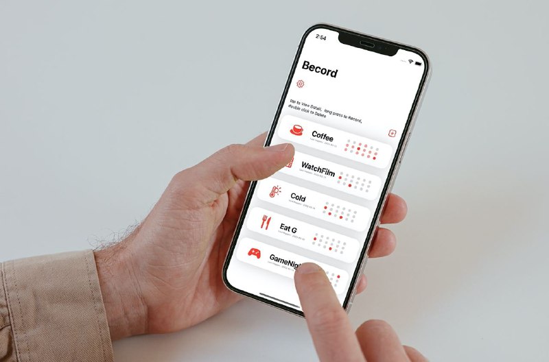 #App💾 生活大事小事的元记录工具 —— Becord🏃 你是否有量化生活的习惯，或者对自己的生活节奏有一定的把控？例如一天喝几杯水，跑几次厕所，多久会长一次口腔溃疡，和家里人多长时间会闹一次不愉快