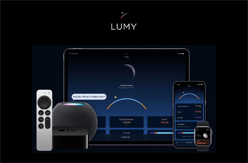 #App #iOS🌞 帮你更好捕捉黄金时刻 —— Lumy📱 Lumy 是简单且美丽的应用，它是为摄影爱好者和所有喜欢追踪日相和月相的人设计的