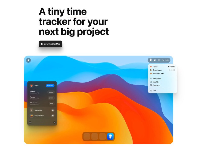 #Mac #App☕️ 放一杯「咖啡」来追踪你的时间 —— Coffee🔗：官网｜App Store⏰ Coffee 是一款运行在 Mac 设备上的时间追踪工具，第一次被 Coffee 吸引是在看到这个项目的官网之后，官网非常直接清爽的讲明了 Coffee 这个小工具的功能特性，并用一张非常简洁的大图展示了使用场景，整个网站的设计非常轻量但又不失美感，让我好感倍增，索性下载下来体验一番
