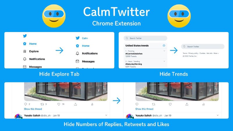 #Chrome🕊 让 Twitter Web 「冷静」一下的 Chrome 扩展 —— Calm Twitter👀 不知道有多少人还在想我一样主力在电脑上使用 Twitter Web 来刷推