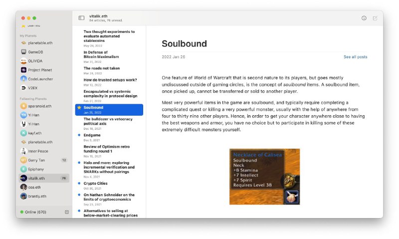 #App #GitHub💻 今天介绍 V2EX 创始人 Livid 的新项目 —— Planet📚 Planet 是一个开源的 macOS 原生 App，可以让用户直接在自己的电脑上发布一个网站或者博客到 IPFS